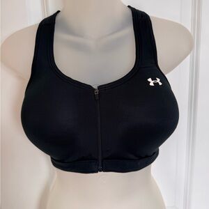 Under Armour Women's Zip-Front Black Sports Bra